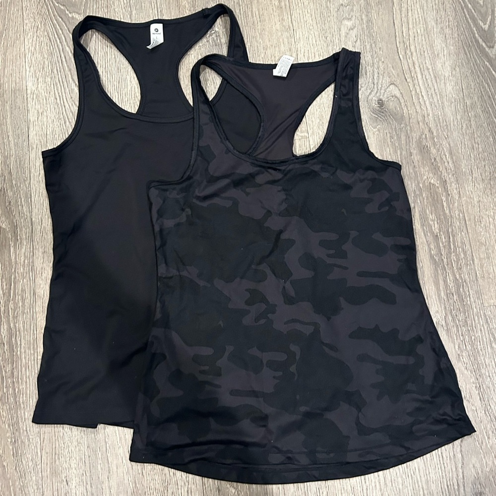 2 black racerback shirts! Size large